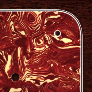 Celluloid dark red swirl tortoise shell scratchplate material