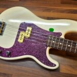 Custom Precision Bass pickguard sparkle magenta